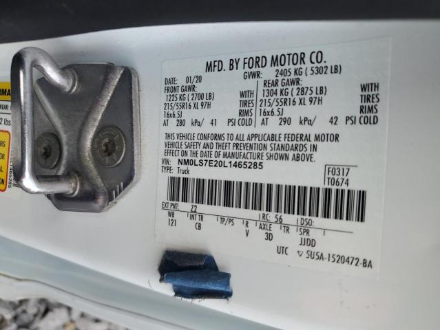 NM0LS7E20L1465285 - 2020 FORD TRANSIT CONNECT XL WHITE photo 13