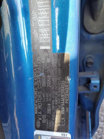 KNAFX4A63E5164155 - 2014 KIA FORTE LX BLUE photo 12