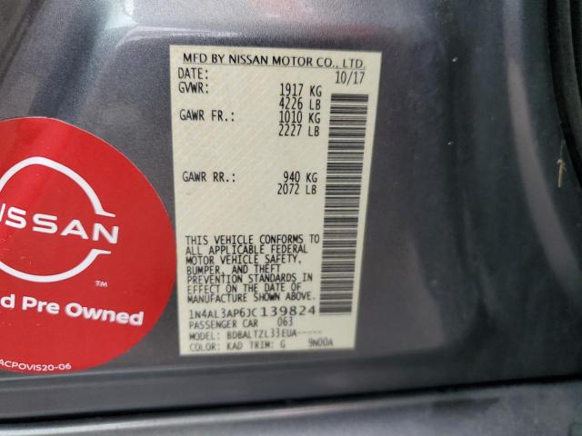 1N4AL3AP6JC139824 - 2018 NISSAN ALTIMA 2.5 灰色 照片 12