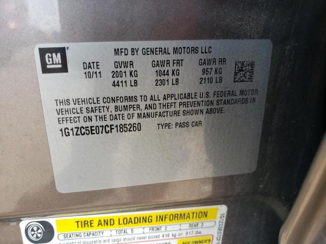 1G1ZC5E07CF185260 - 2012 CHEVROLET MALIBU 1LT 灰色 照片 12