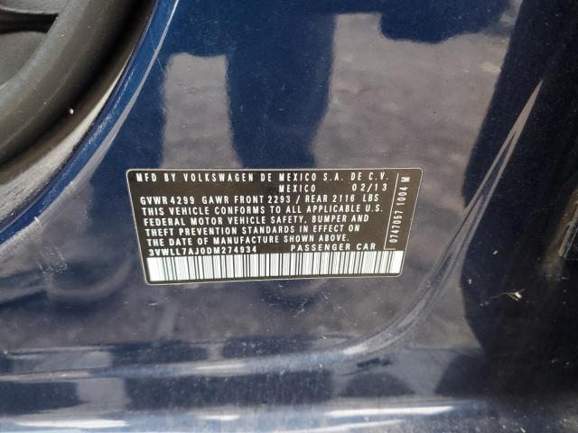 3VWLL7AJ0DM274934 - 2013 VOLKSWAGEN JETTA TDI Mavi foto 24