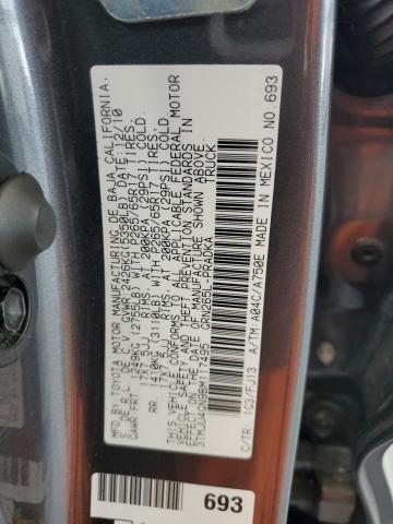 3TMJU4GN9BM117495 - 2011 TOYOTA TACOMA DOUBLE CAB PRERUNNER CHARCOAL photo 12