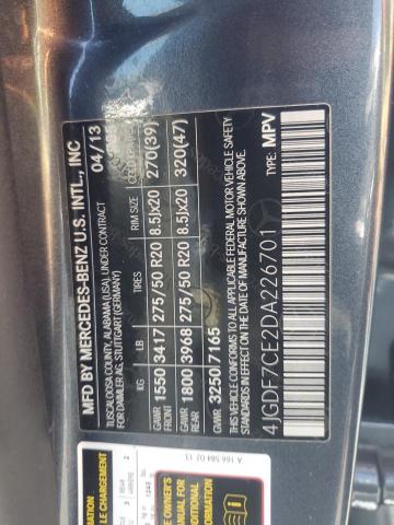 4JGDF7CE2DA226701 - 2013 MERZ GL 450 4MATIC Graphit Foto 13