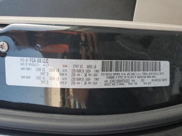 2C4RC1BG8HR763223 - 2017 CHRYSLER PACIFICA TOURING L أسود صورة 13