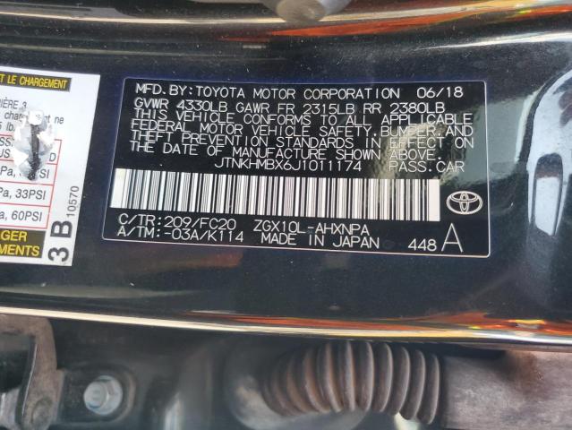 JTNKHMBX6J1011174 - 2018 TOYOTA C-HR XLE Negro foto 14