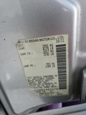 1N4AL2AP8CN465576 - 2012 NISSAN ALTIMA BASE SILVER photo 13