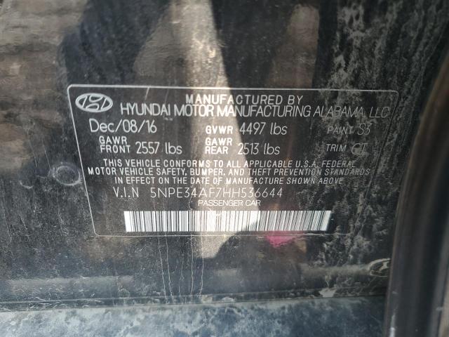 5NPE34AF7HH536644 - 2017 HYUNDAI SONATA SPORT BLACK photo 12