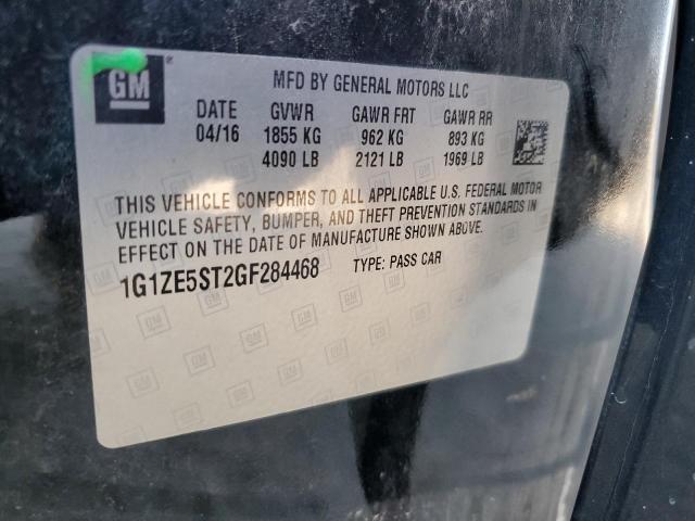 1G1ZE5ST2GF284468 - 2016 CHEVROLET MALIBU LT BLACK photo 12