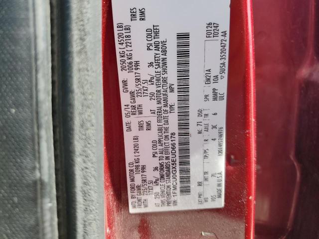 1FMCU0GX5EUD66178 - 2014 FORD ESCAPE SE RED photo 14