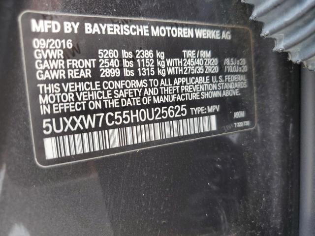 5UXXW7C55H0U25625 - 2017 BMW X4 XDRIVEM40I BLACK photo 13