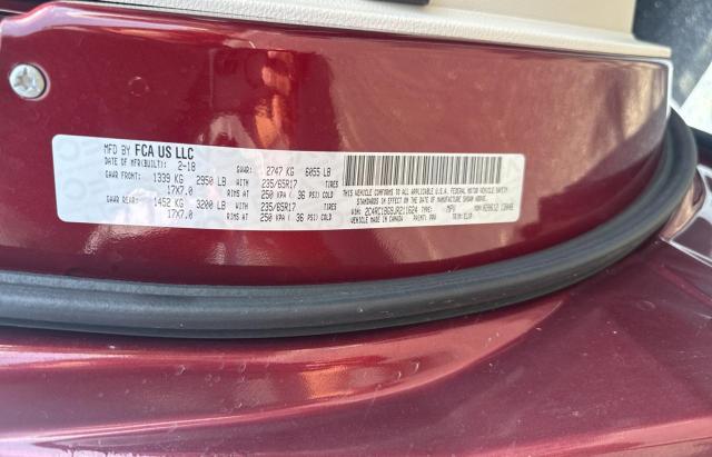 2C4RC1BG9JR211624 - 2018 CHRYSLER PACIFICA TOURING L MAROON photo 10