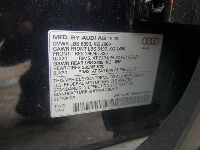 WA1LJAF79MD024794 - 2021 AUDI Q7 PREMIUM PLUS BLACK photo 13