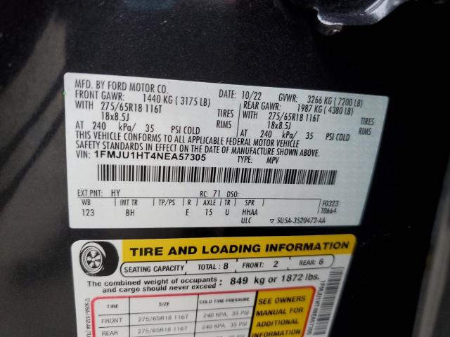 1FMJU1HT4NEA57305 - 2022 FORD EXPEDITION XLT 黑色 照片 13