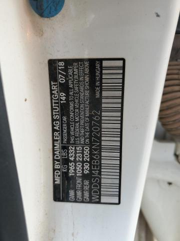 WDDSJ4EB6KN720762 - 2019 MERCEDES-BENZ CLA 250 თეთრი ფოტო 12