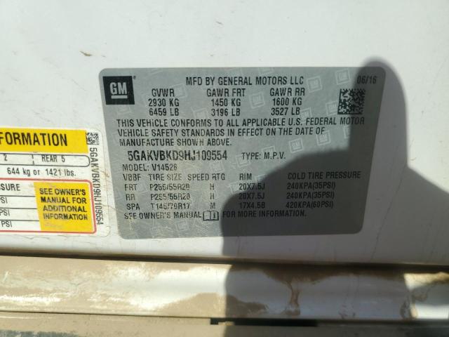 5GAKVBKD9HJ109554 - 2017 BUICK ENCLAVE أبيض صورة 13