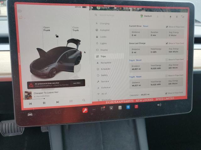 5YJ3E1EAXPF648513 - 2023 TESLA MODEL 3 Qara foto 9