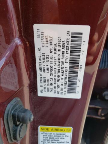 19UUB2F76FA008507 - 2015 ACURA TLX ADVANCE 栗色 照片 12