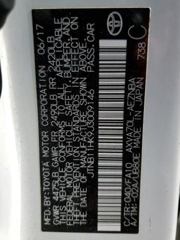 JTNB11HK9J3009146 - 2018 TOYOTA CAMRY L WHITE photo 12