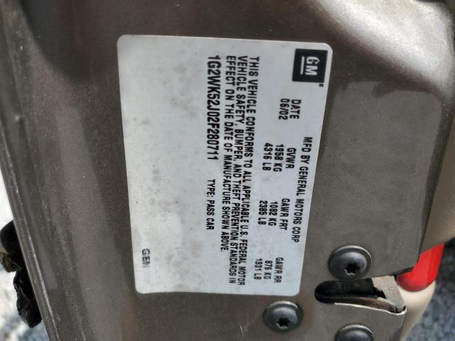 1G2WK52J02F280711 - 2002 PONTIAC GRAND PRIX SE 灰色 照片 12