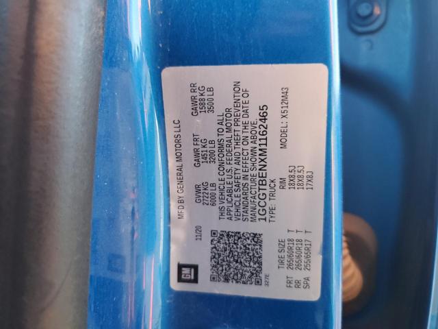 1GCGTBENXM1162465 - 2021 CHEVROLET COLORADO BLUE photo 12