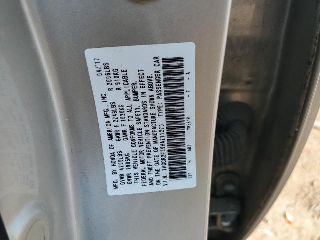 1HGCR2F39HA211270 - 2017 HONDA ACCORD LX BEIGE photo 12