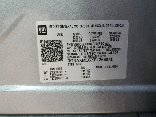 3GNAXMEGXPL268071 - 2023 CHEVROLET EQUINOX RS SILVER photo 13