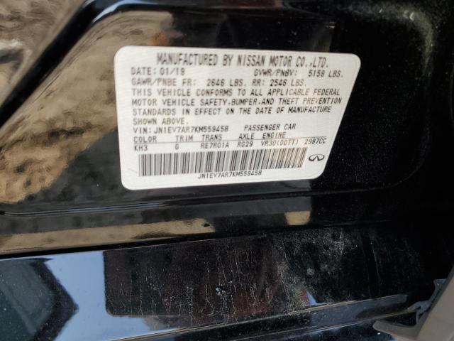 JN1EV7AR7KM559458 - 2019 INFINITI Q50 LUXE შავი ფოტო 12