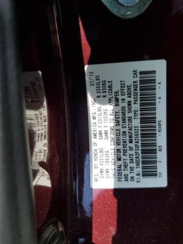 1HGCR2F5XFA256023 - 2015 HONDA ACCORD SPORT 勃艮第红 照片 13