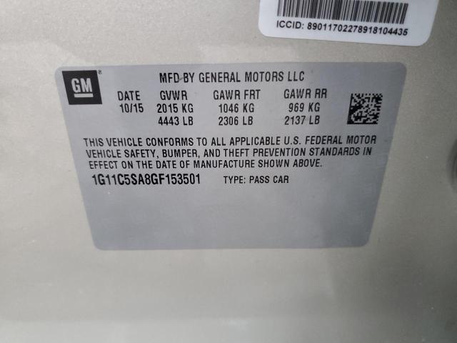 1G11C5SA8GF153501 - 2016 CHEVROLET MALIBU LIM LT 米色 照片 13