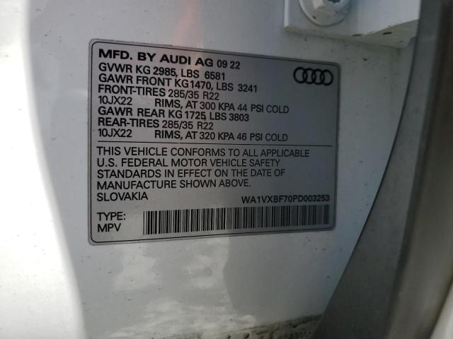 WA1VXBF70PD003253 - 2023 AUDI Q7 PRESTIGE WHITE photo 13