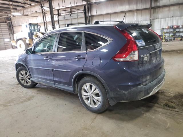 5J6RM4H70CL005944 - 2012 HONDA CR-V EXL BLUE photo 2