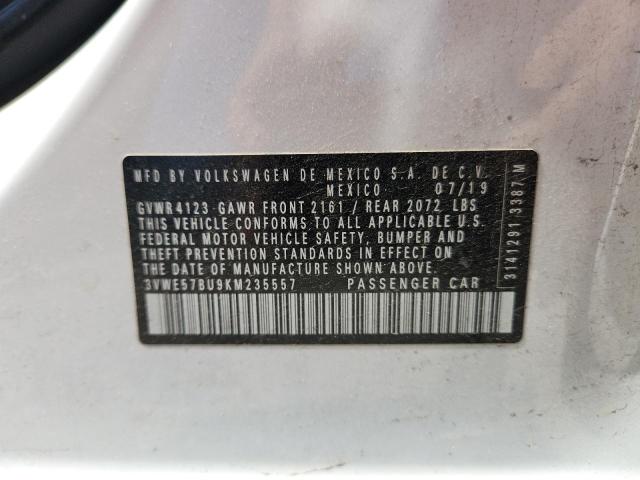 3VWE57BU9KM235557 - 2019 VOLKSWAGEN JETTA SEL 白色 照片 12