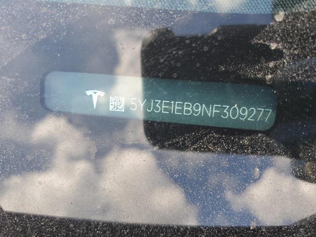5YJ3E1EB9NF309277 - 2022 TESLA MODEL 3 灰色 照片 12