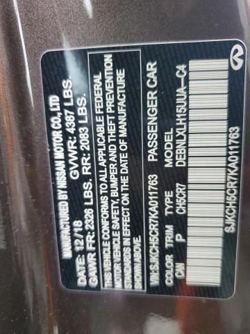 SJKCH5CR7KA011763 - 2019 INFINITI QX30 LUXE BROWN photo 13