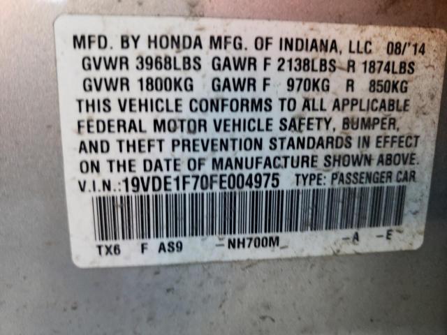 19VDE1F70FE004975 - 2015 ACURA ILX 20 TECH SILVER photo 12