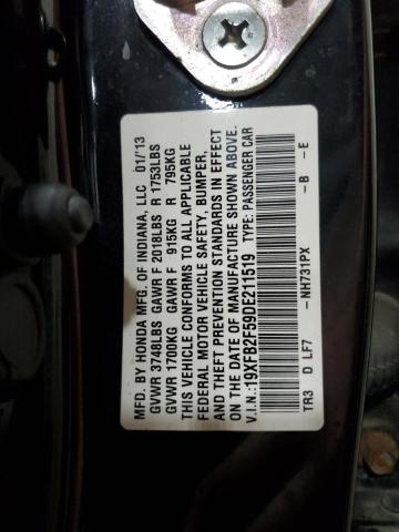 19XFB2F59DE211519 - 2013 HONDA CIVIC LX BLACK photo 12