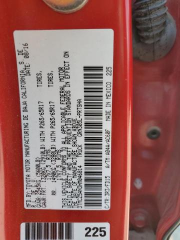 3TMCZ5AN3HM046814 - 2017 TOYOTA TACOMA DOUBLE CAB RED photo 13