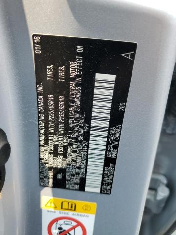 2T2BZMCA7GC014757 - 2016 LEXUS RX 350 BASE ვერცხლისფერი ფოტო 13