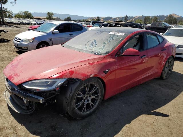 5YJSA1E59MF443688 - 2021 TESLA MODEL S Կարմիր լուսանկար 1