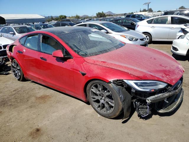 5YJSA1E59MF443688 - 2021 TESLA MODEL S Կարմիր լուսանկար 4