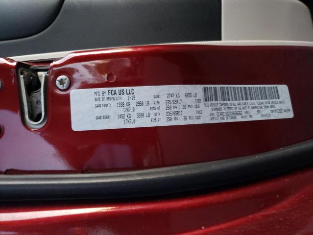 2C4RC1BG7KR626362 - 2019 CHRYSLER PACIFICA TOURING L 勃艮第红 照片 13