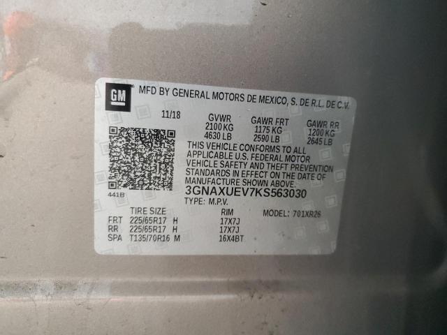 3GNAXUEV7KS563030 - 2019 CHEVROLET EQUINOX LT Qəhvəyi foto 13