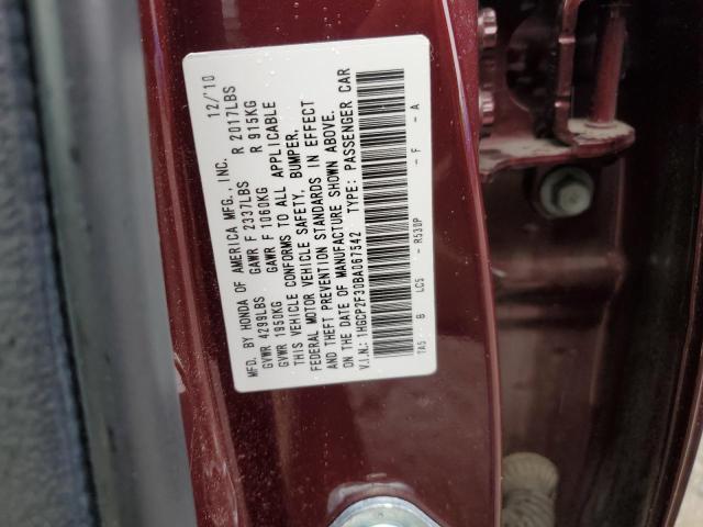1HGCP2F30BA067542 - 2011 HONDA ACCORD LX BURGUNDY photo 12