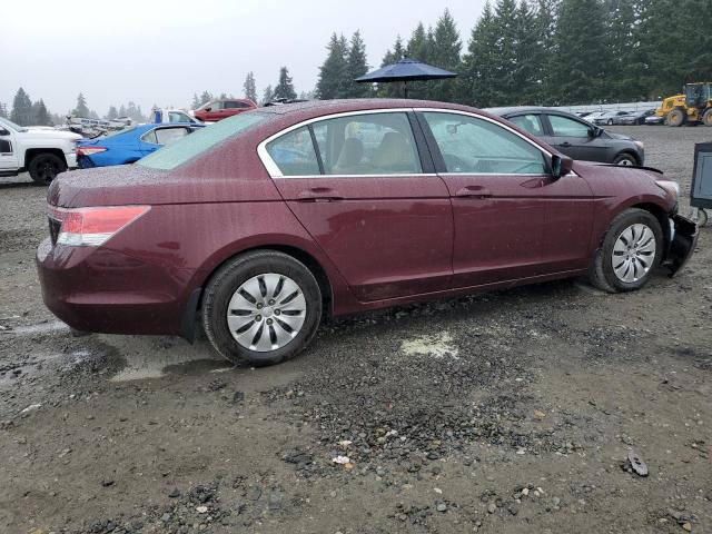 1HGCP2F30BA067542 - 2011 HONDA ACCORD LX BURGUNDY photo 3