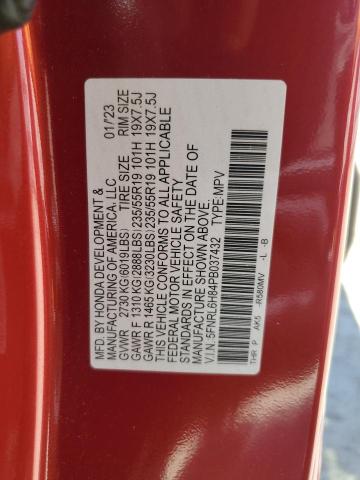 5FNRL6H84PB037432 - 2023 HONDA ODYSSEY TOURING RED photo 13