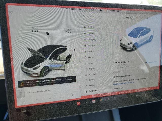 5YJYGDEEXMF150277 - 2021 TESLA MODEL Y თეთრი ფოტო 9