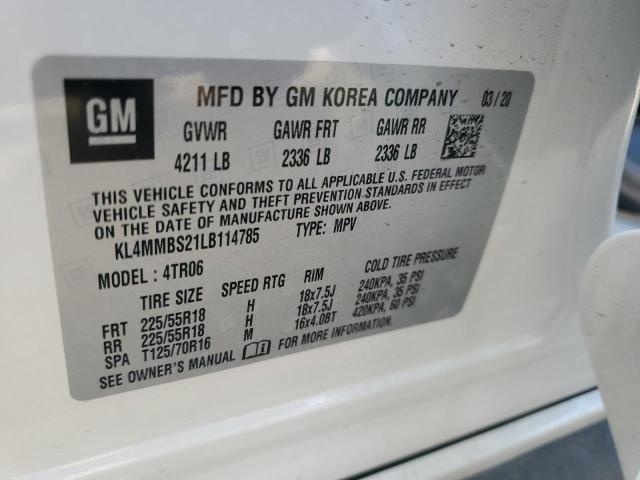 KL4MMBS21LB114785 - 2020 BUICK ENCORE GX PREFERRED WHITE photo 13