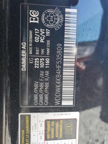 WDDWK4KB4HF535809 - 2017 MERCEDES-BENZ C 300 4MATIC BLACK photo 12