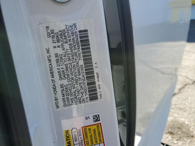 1HGCV1F32JA121633 - 2018 HONDA ACCORD SPORT WHITE photo 12