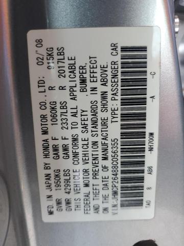 JHMCP26488C056355 - 2008 HONDA ACCORD LXP SILVER photo 13